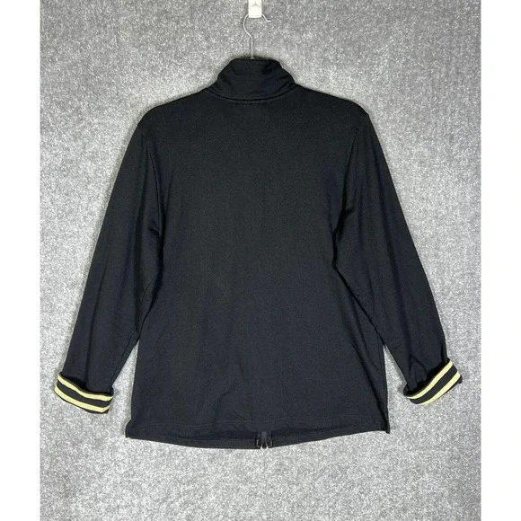 Quacker Factory Rhinestone Grommet Gold Trim Full Zip Jacket Women Large Pockets - Picture 2 of 15